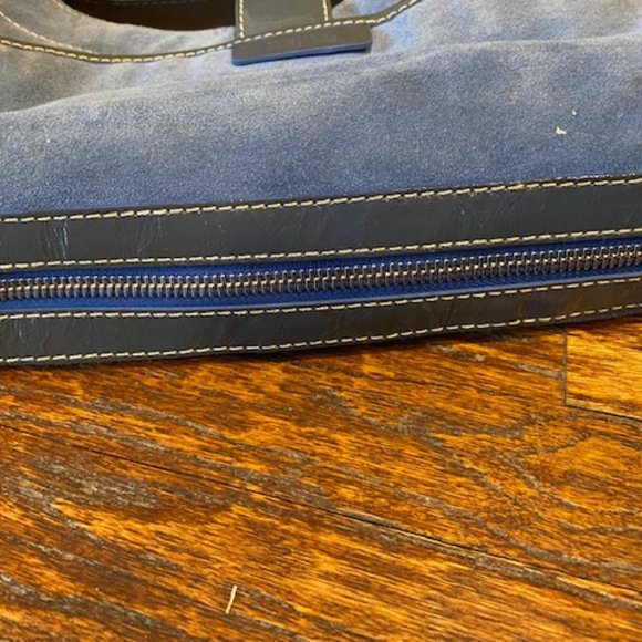 MICHAEL KORS * Medium BLUE SUEDE * multi pocket shoulderbag / purse with DUSTBAG - Picture 7 of 16